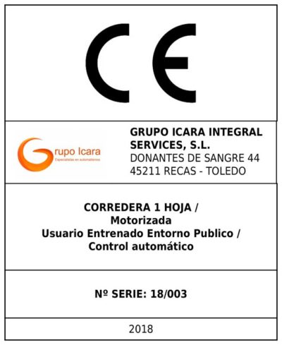 Etiqueta de Marcado CE GRUPO ICARA