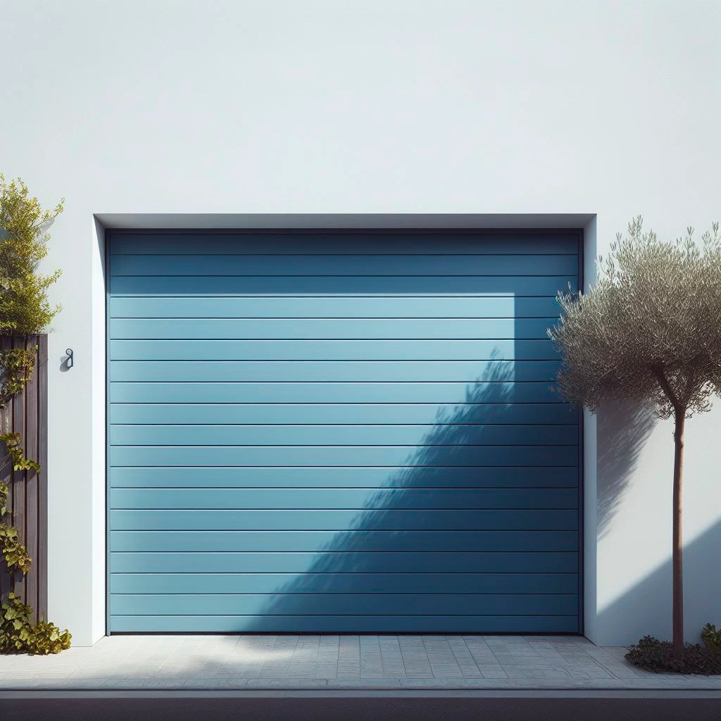 Puerta de garaje basculante Novil azul 250 x 212.5 cm