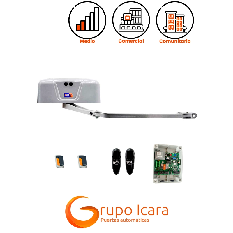 Kit motor articulado VDS TEKNO 230V puertas batientes 1 hoja