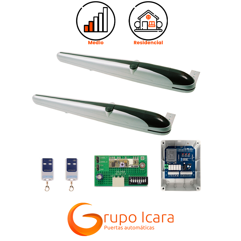 Kit motor Celinsa KRONOS 24 Vcc puertas batientes uso intensivo 2 hojas