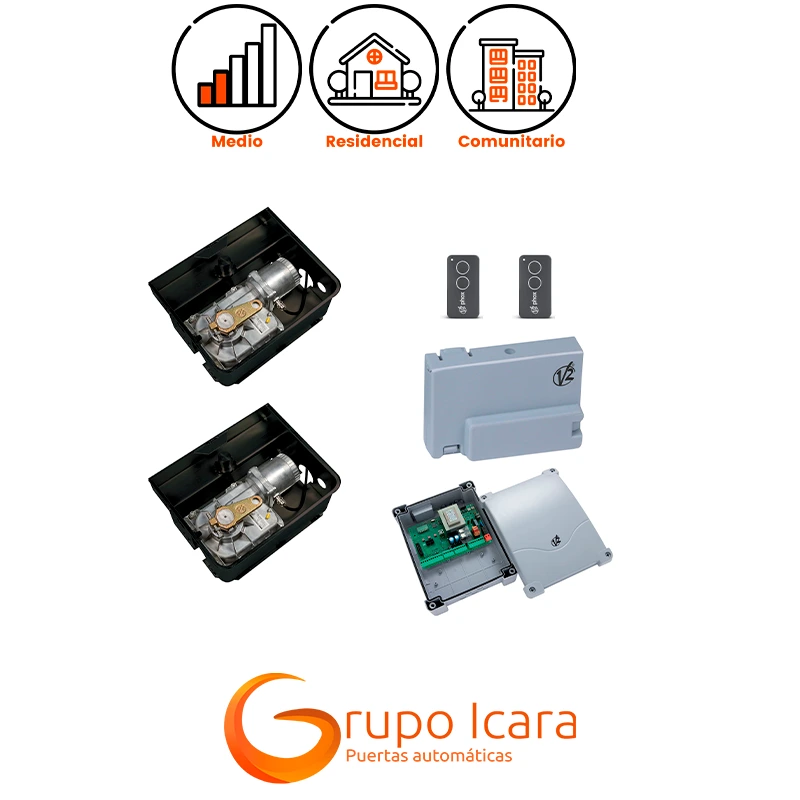 Kit motor V2 VULCAN puertas batientes 2 hojas