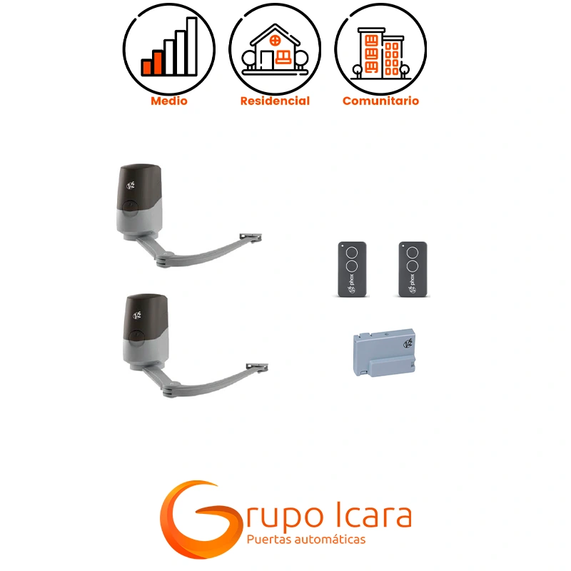 kit de motor V2 ZORUS puertas batientes 2 hojas