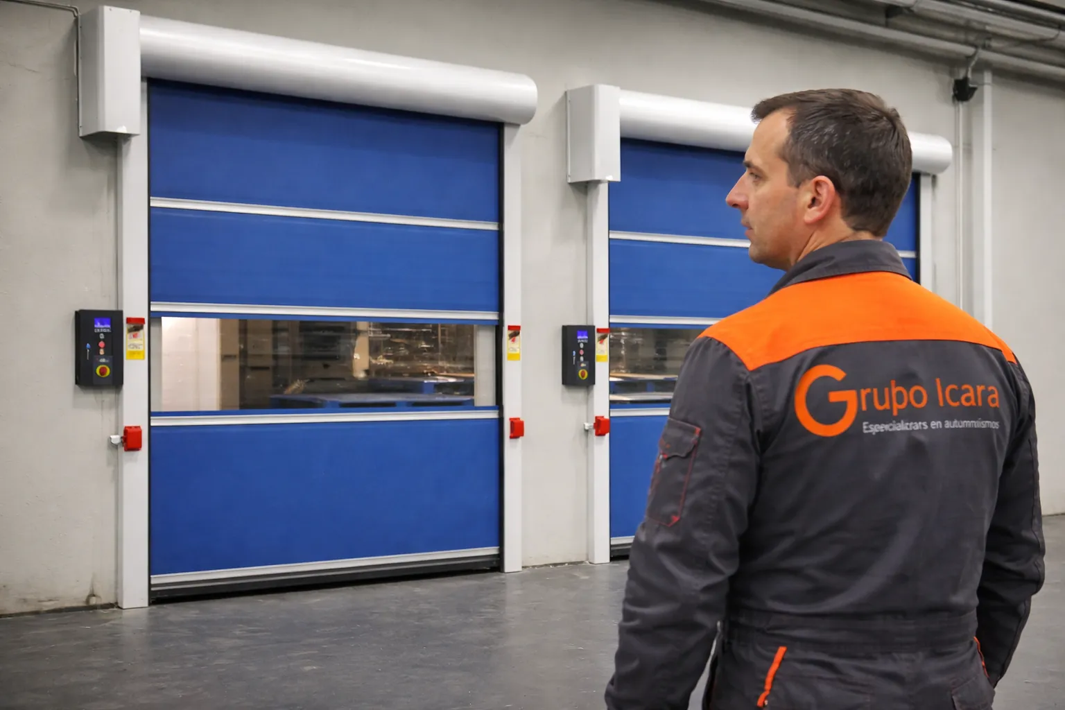 Reparación de puertas rápidas de lona para naves industriales