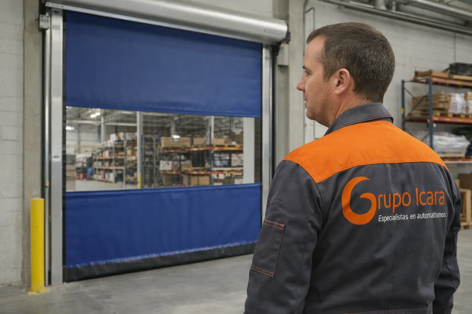 Reparación de puertas rápidas de lona para naves industriales