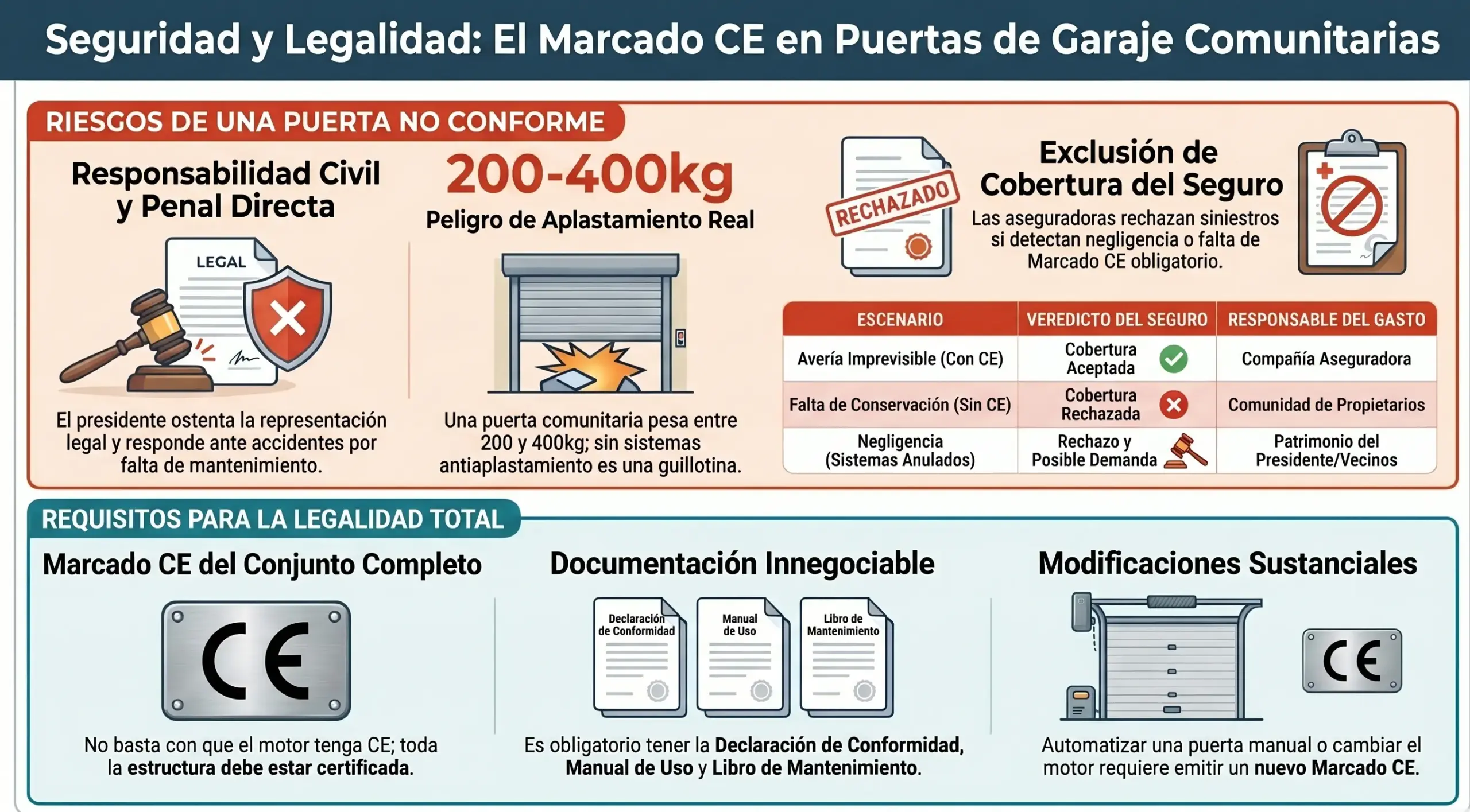 Puerta de garaje comunitaria sin Marcado CE: qué problemas puede tener el presidente de la comunidad - Puerta de garaje comunitaria sin Marcado CE que problemas puede tener el presidente de la comunidad Dest scaled puerta de garaje