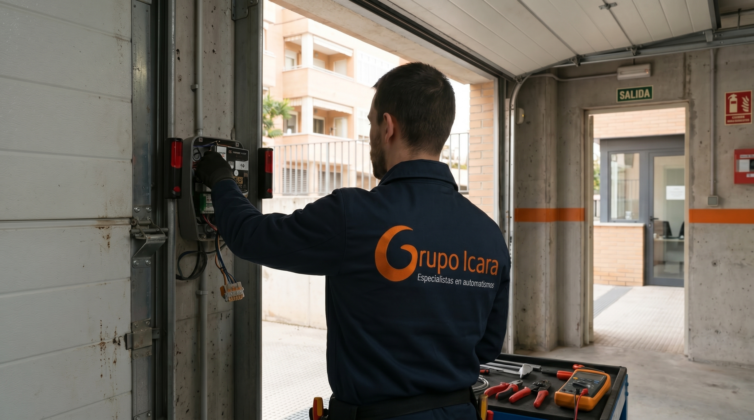 Puerta de garaje comunitaria sin Marcado CE: qué problemas puede tener el presidente de la comunidad - The technician must wear the 202605191153 scaled The technician must wear the 202605191153 scaled